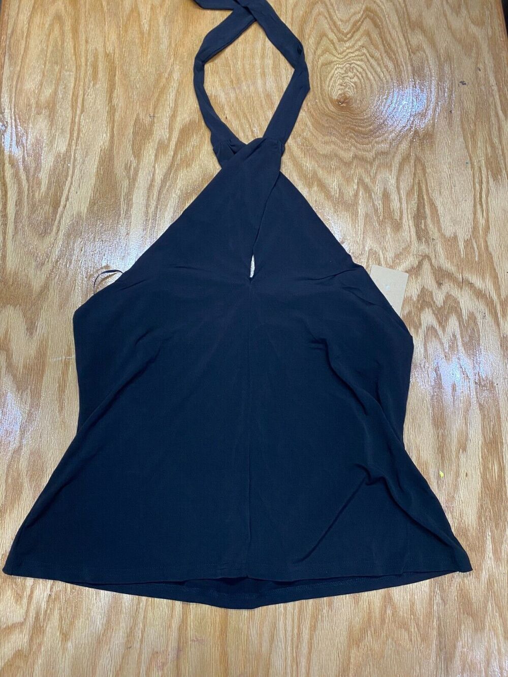 Halogen Blouse Top Womens XS Blue Sleeveless Halter Neck Sleeveless Hipster B61